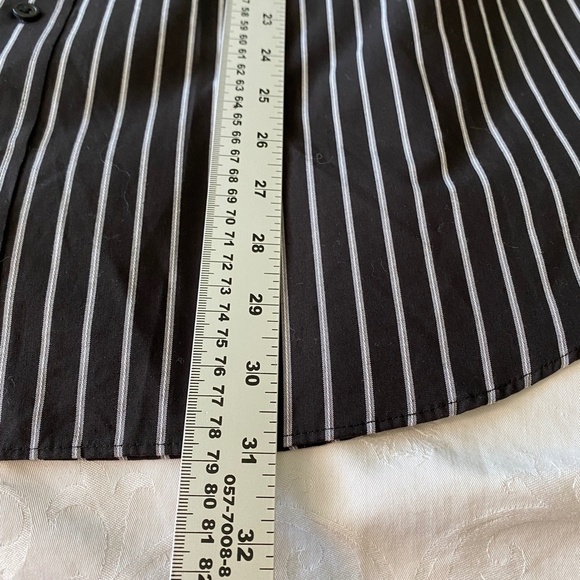 Leo Chevalier Design Men's Black/Gray Stripe Long Sleeve Button Dress Shirt 17.5 - Picture 9 of 10